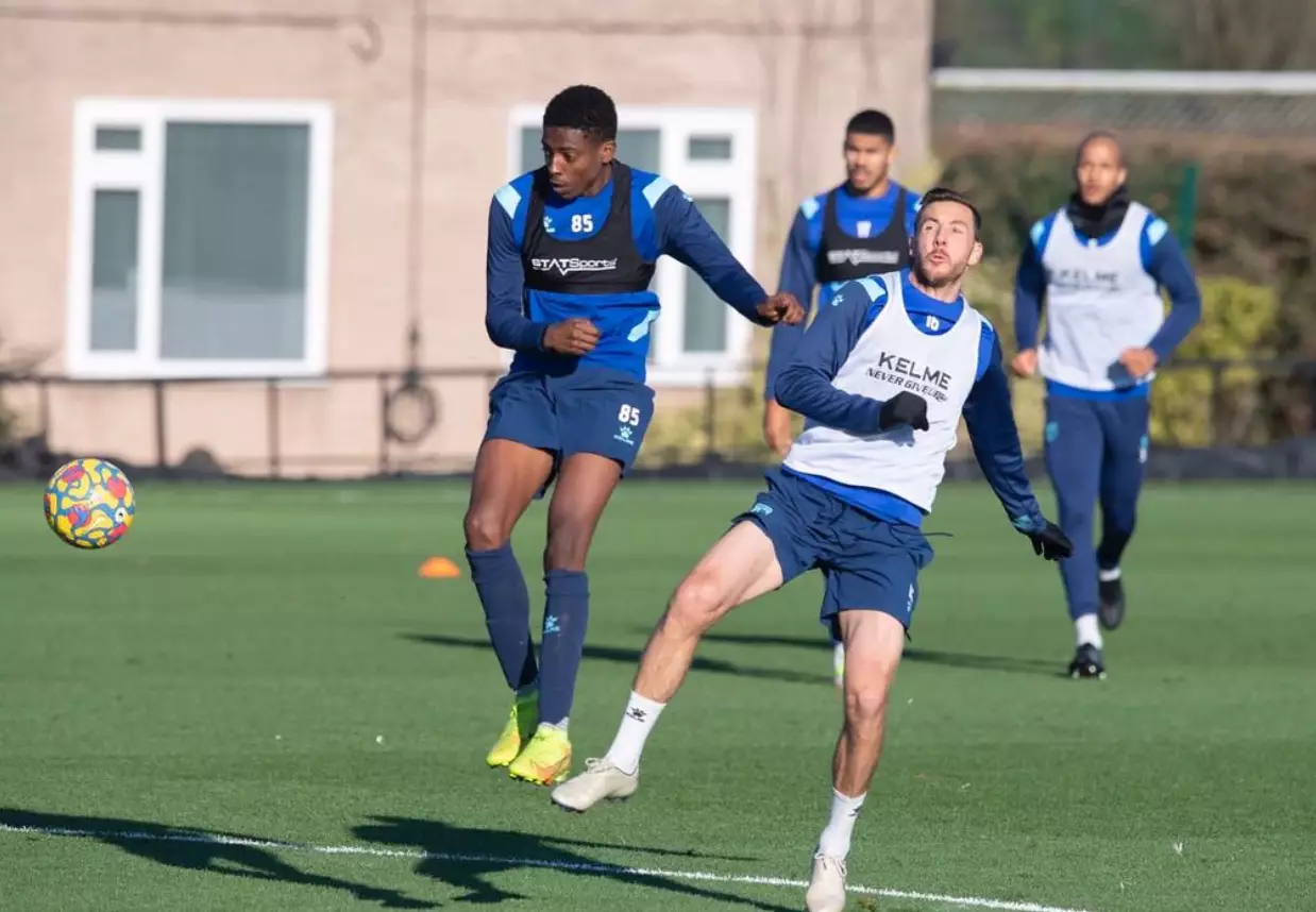 Kyreece Lisbie in first team training with Watford. Image: kyreece_kl/Instagram