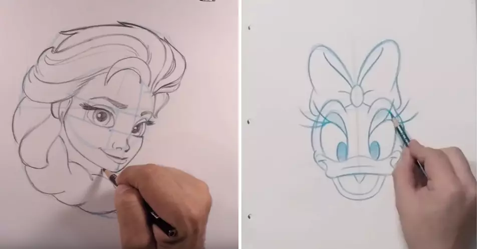 There are a variety of videos explaining how to draw different Disney characters (
