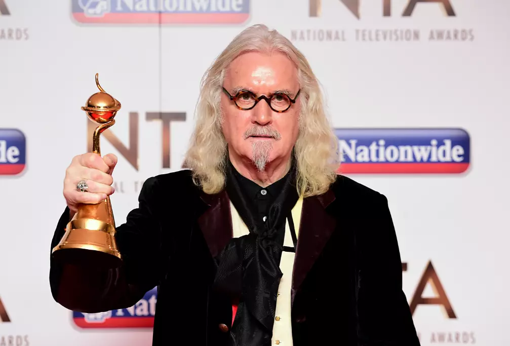 Billy Connolly with the Special Recognition Award at the 2016 National Television Awards.