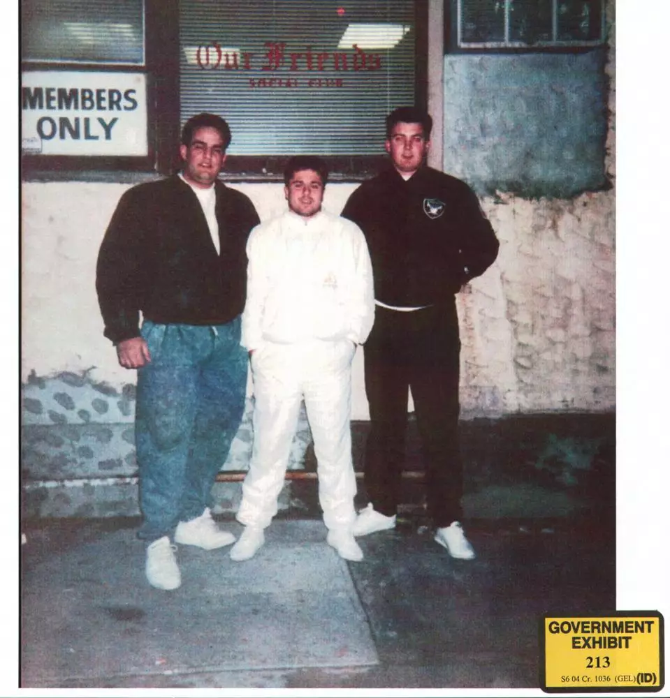 Alite (centre) became involved with the Gambino family from a young age, dealing cocaine and heroin.