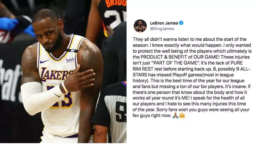NBA Fact Checks LeBron James After He Blamed The League For Increased Injuries