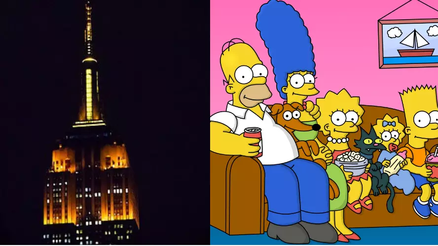The Empire State Building Shines Yellow To Celebrate 30 Years Of 'The Simpsons'