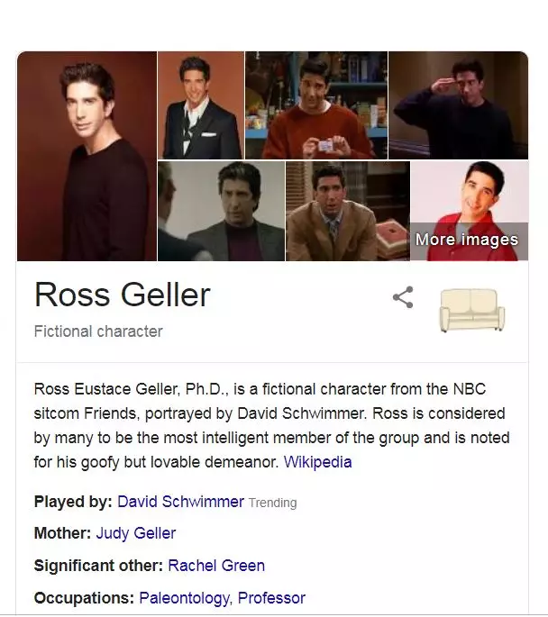 Google's tribute to Ross Geller.