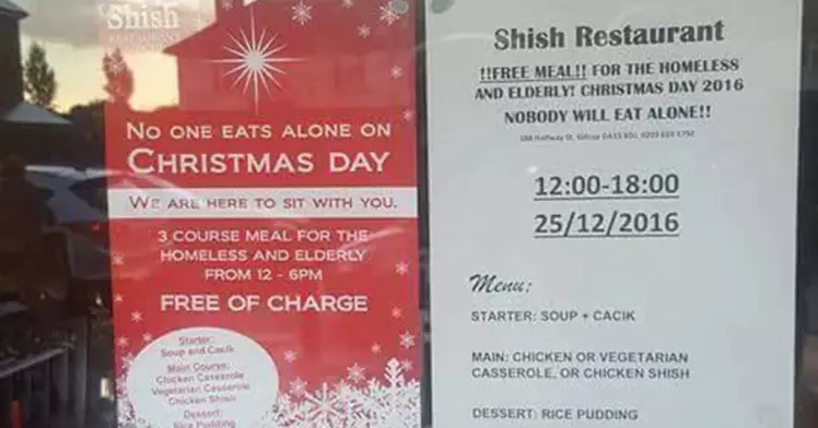 A Restaurant Is Opening Its Doors On Christmas Day For The Elderly, Lonely And Homeless