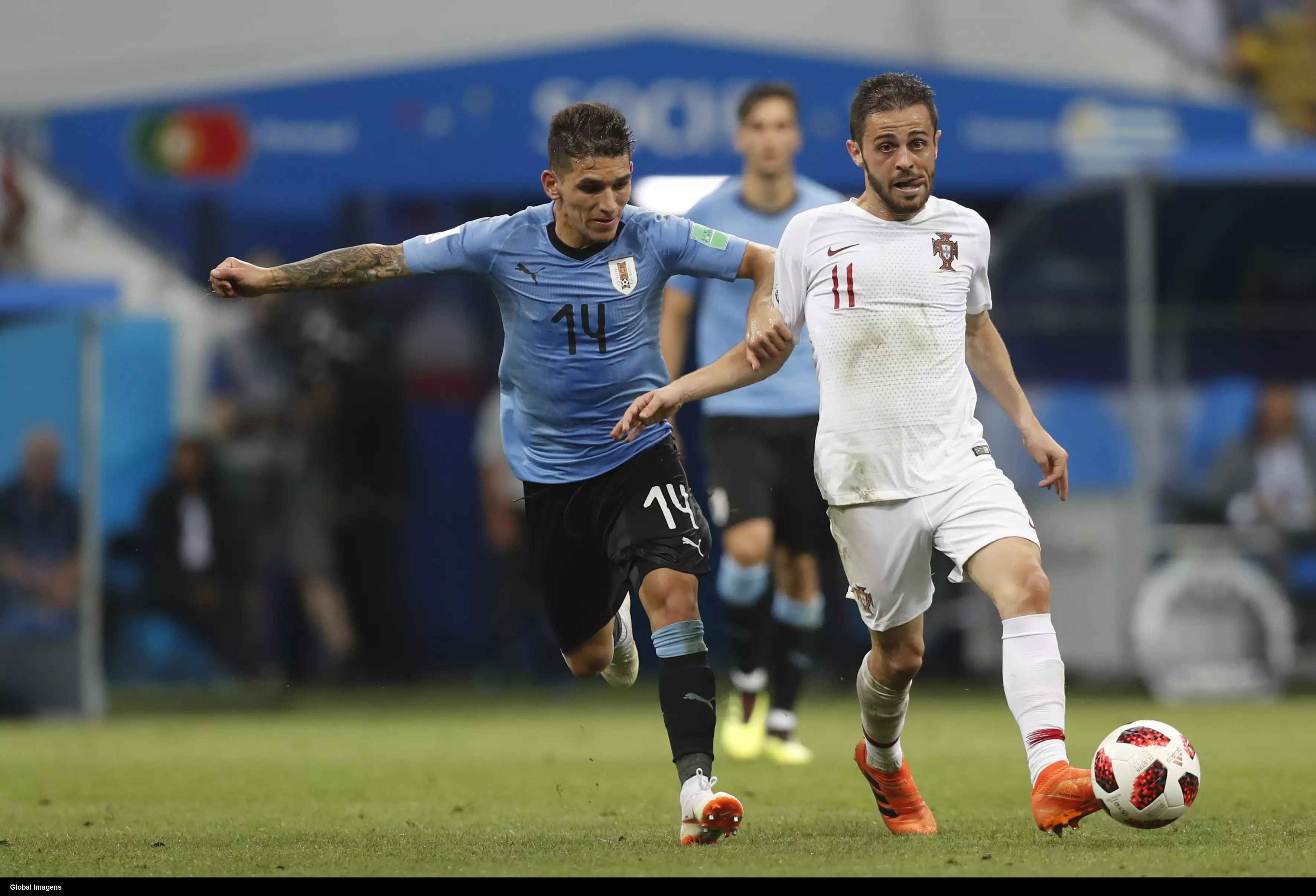 Torreira in action for Uruguay. Image: PA