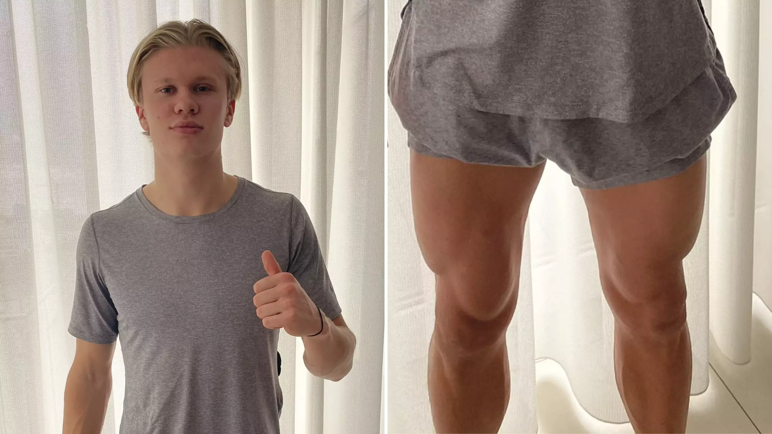 The Size Of Erling Haaland's Legs In Latest Instagram Post Are Not Normal For A 20-Year-Old