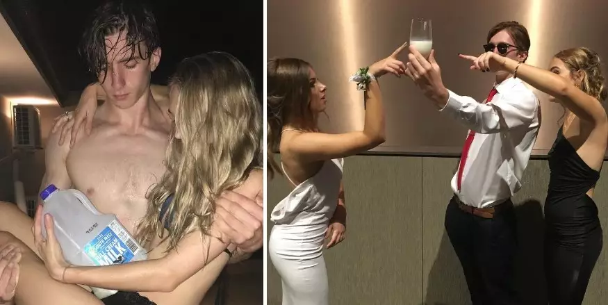 This Lad's Instagram Is Dedicated To Posing With Milk At Every Party He Goes To