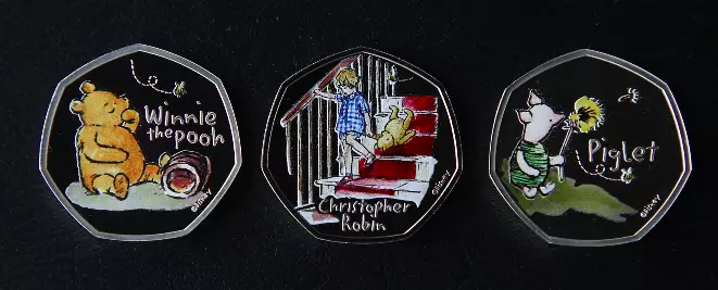The coin is second in a collection of three Winnie The Pooh designs (