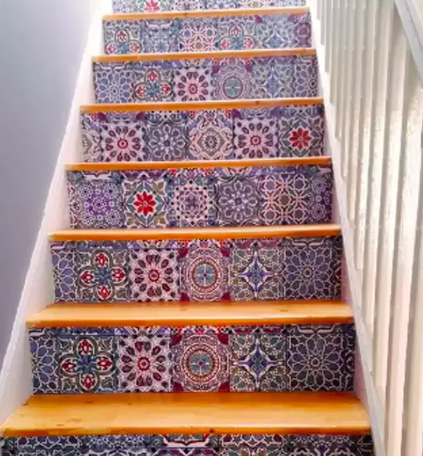 Sandra Young also designed some stairs with B & Q tiles