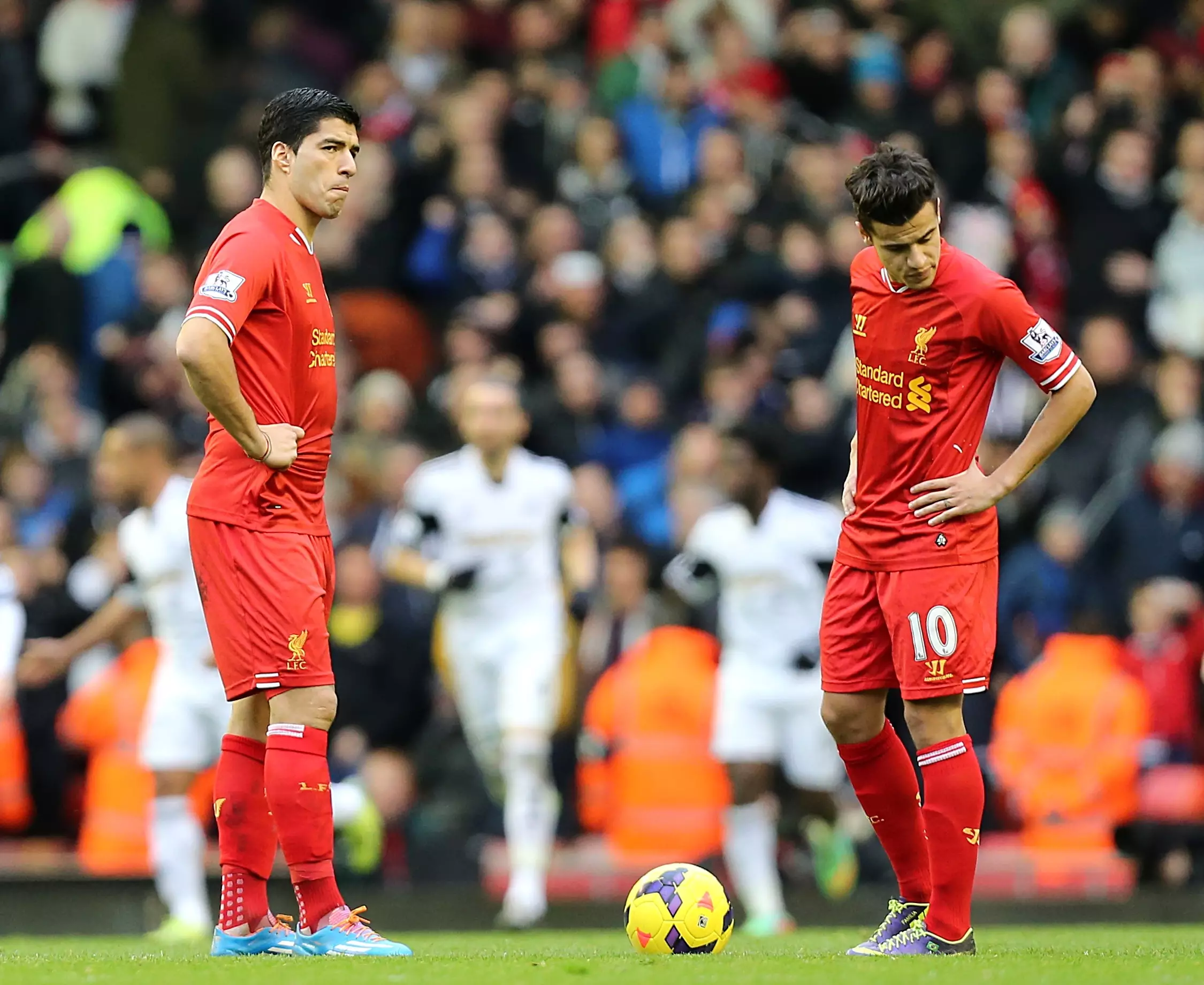 Suarez and Coutinho together in the Premier League. Image: PA Images