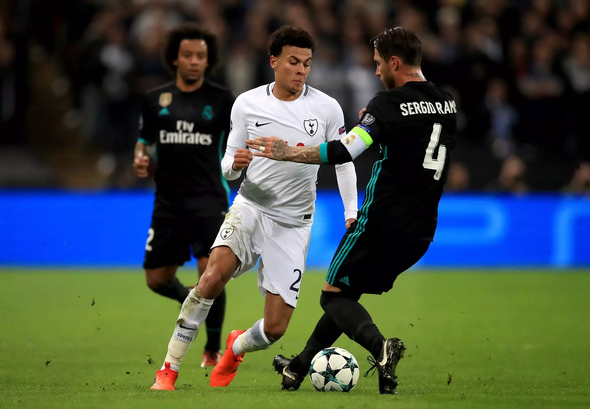 Dele in action against Real Madrid. Image: PA