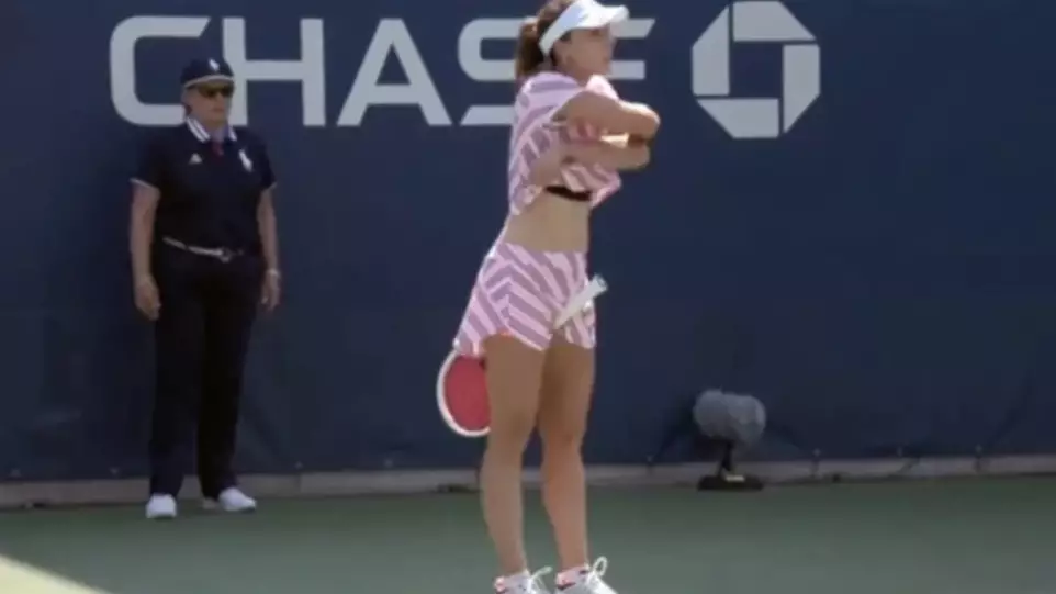 Female Tennis Player Is Punished For Taking Off Shirt During US Open 