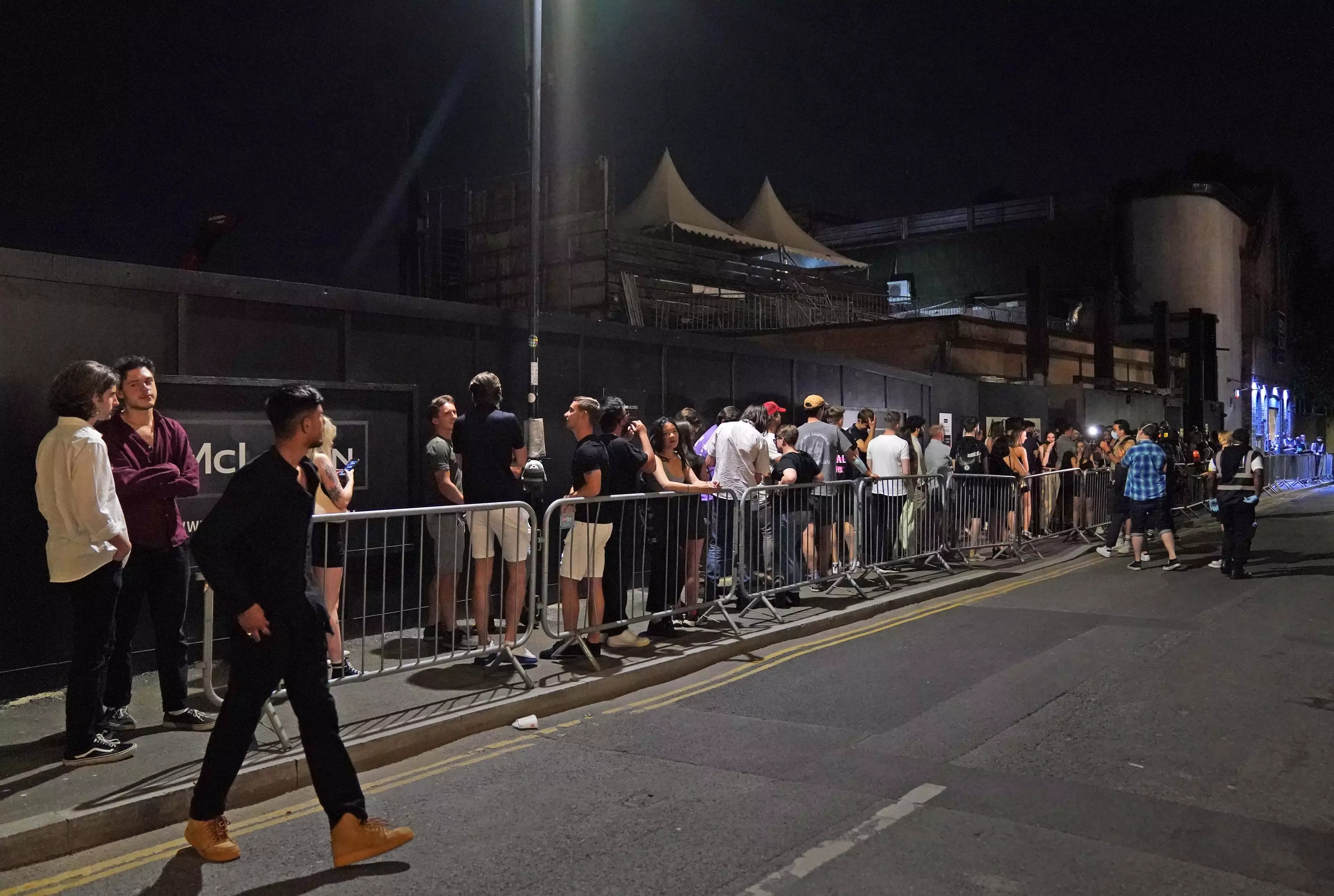 People queuing outside Egg nightclub in London.