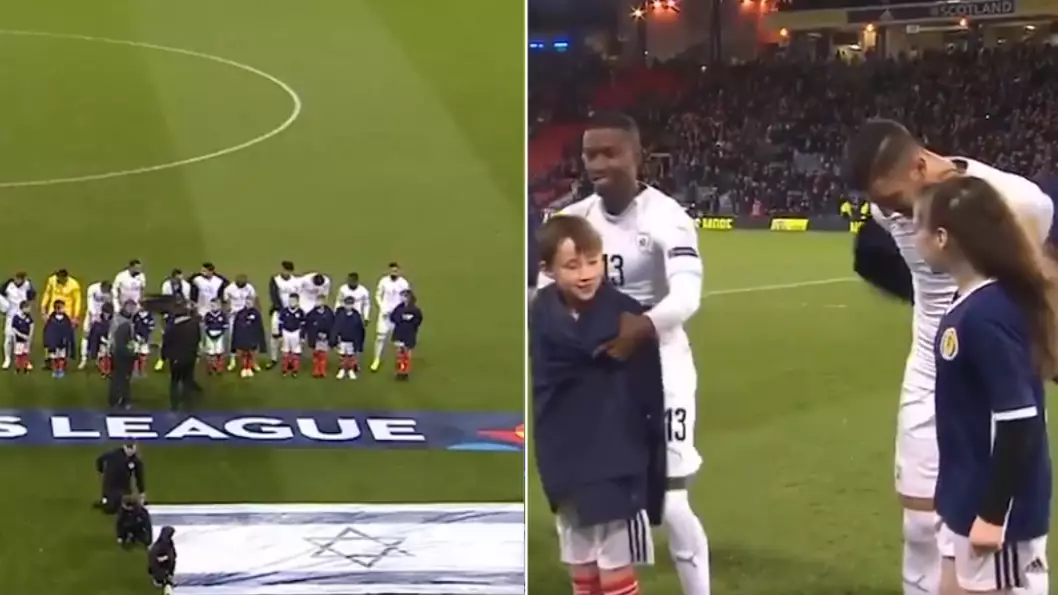 Israel Players Make Sure Shivering Mascots Are Warm During National Anthem With Brilliant Gesture 