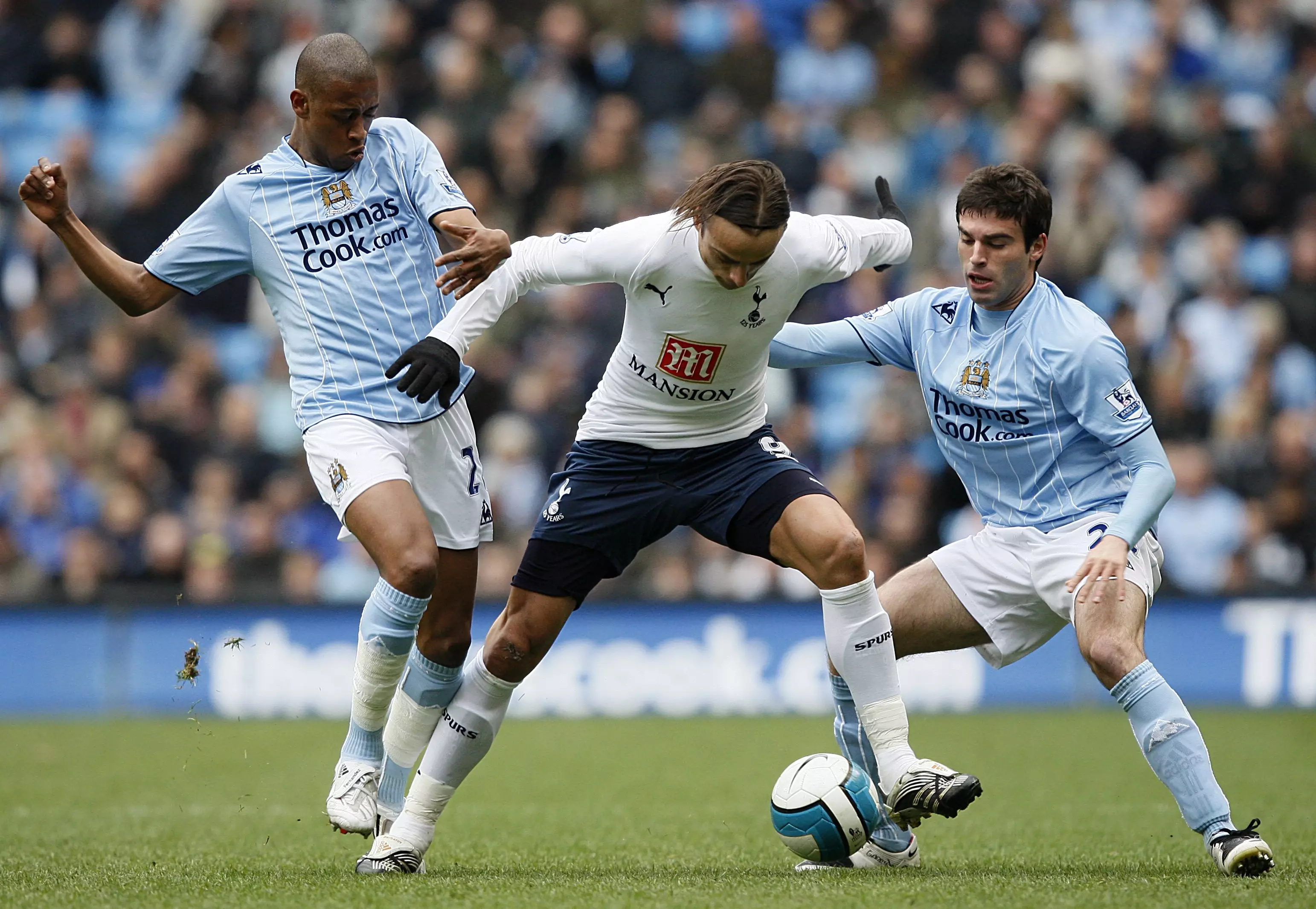 Berbatov in action against City. Image: PA