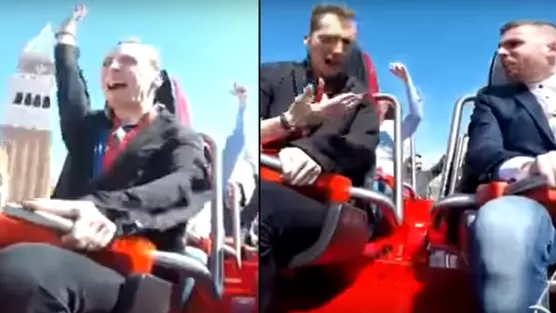 Pigeon Flies Straight Into The Face Of A Man On A Rollercoaster