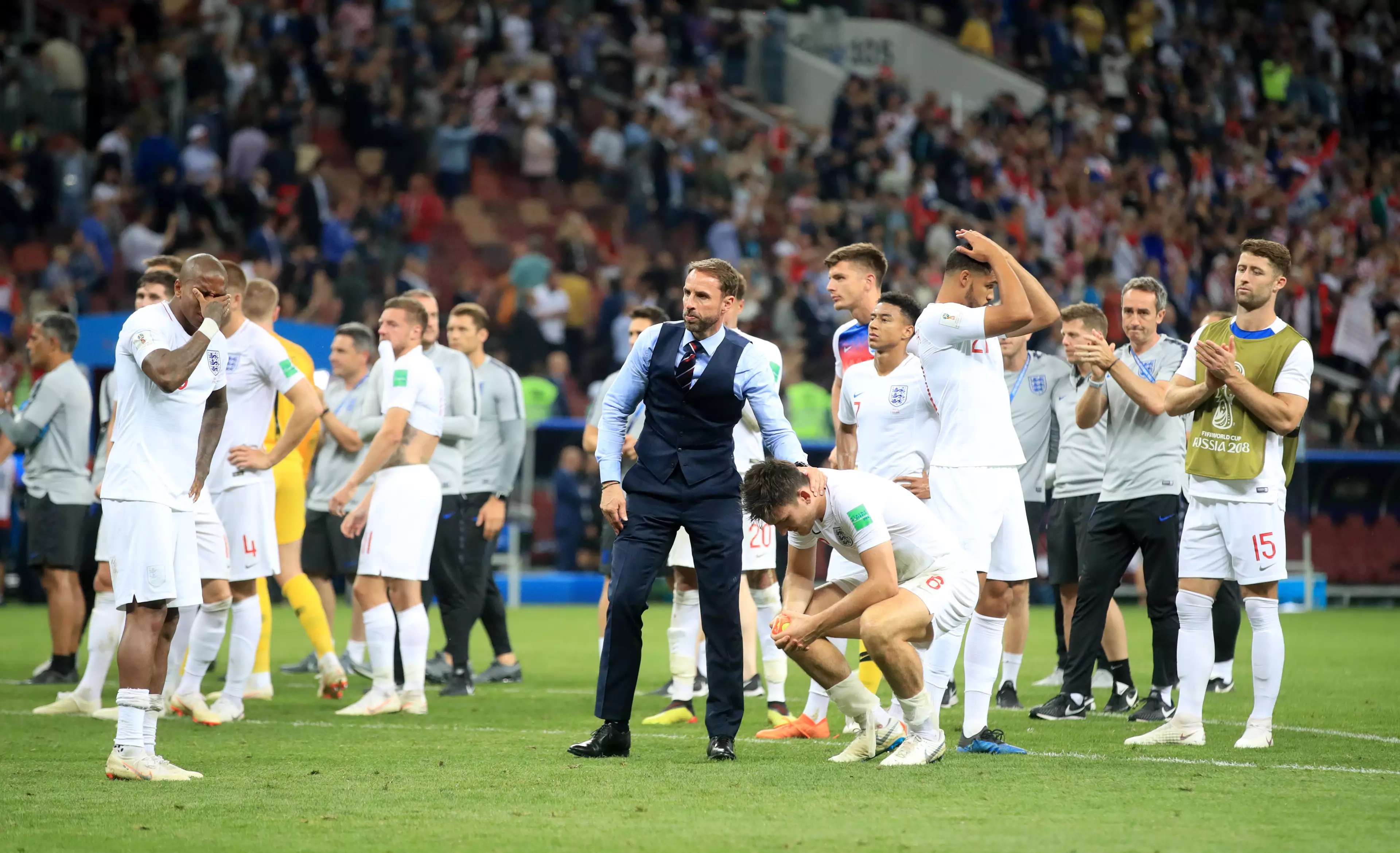 England players gutted after losing to Croatia. Image: PA Images