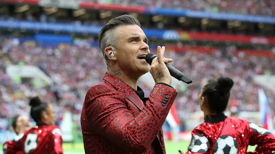 Robbie Williams Switches Up Lyrics To 'Rock DJ' At World Cup Opening Ceremony