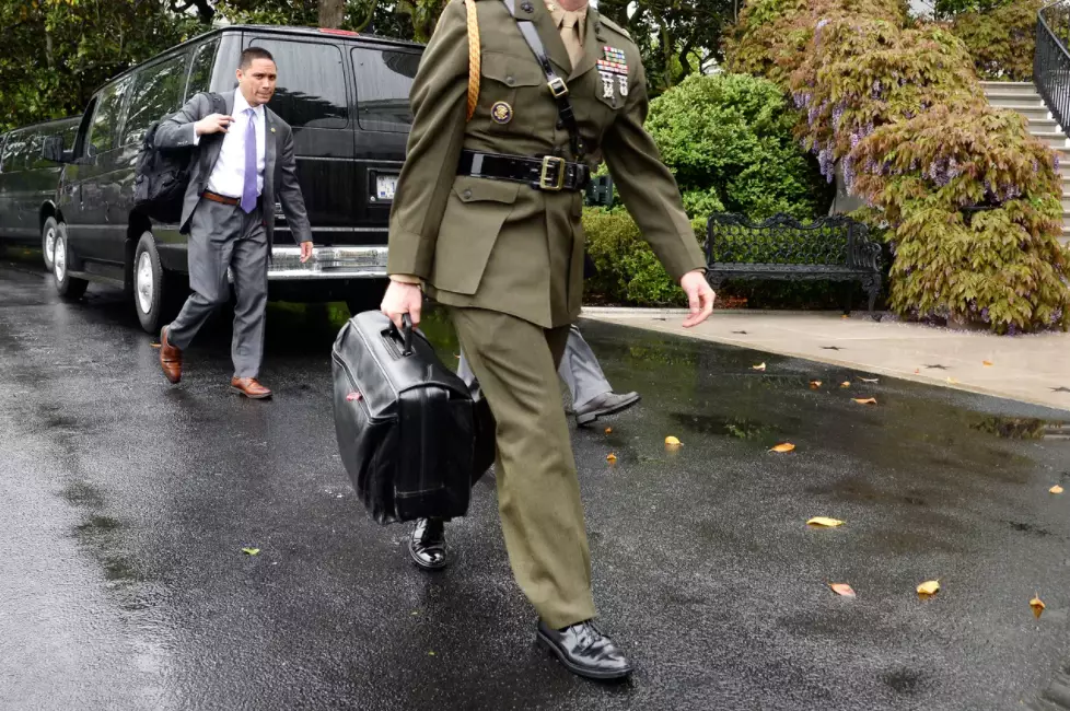 The nuclear football in 2017.