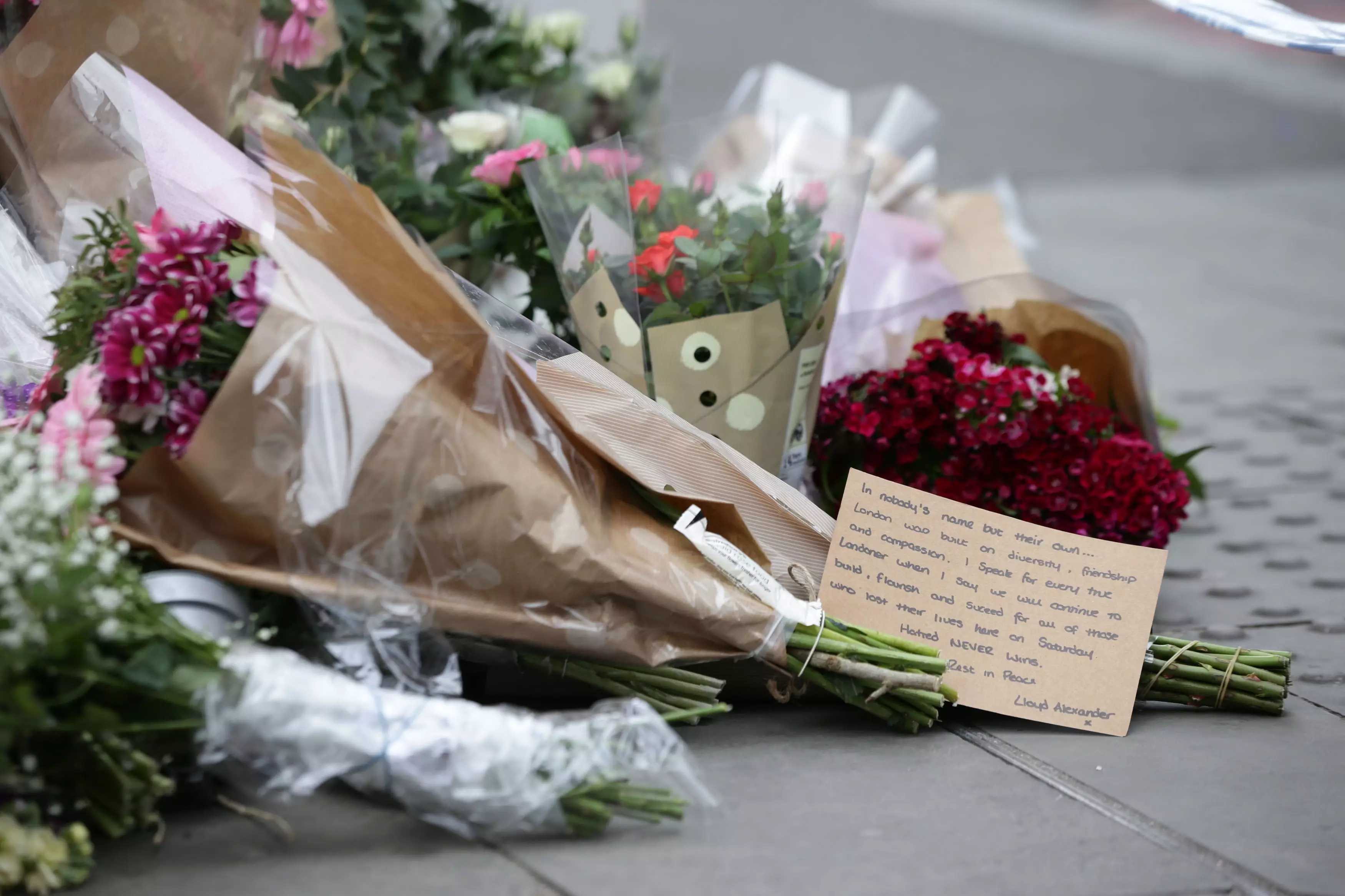 Flowers laid for the victims of London terror attack