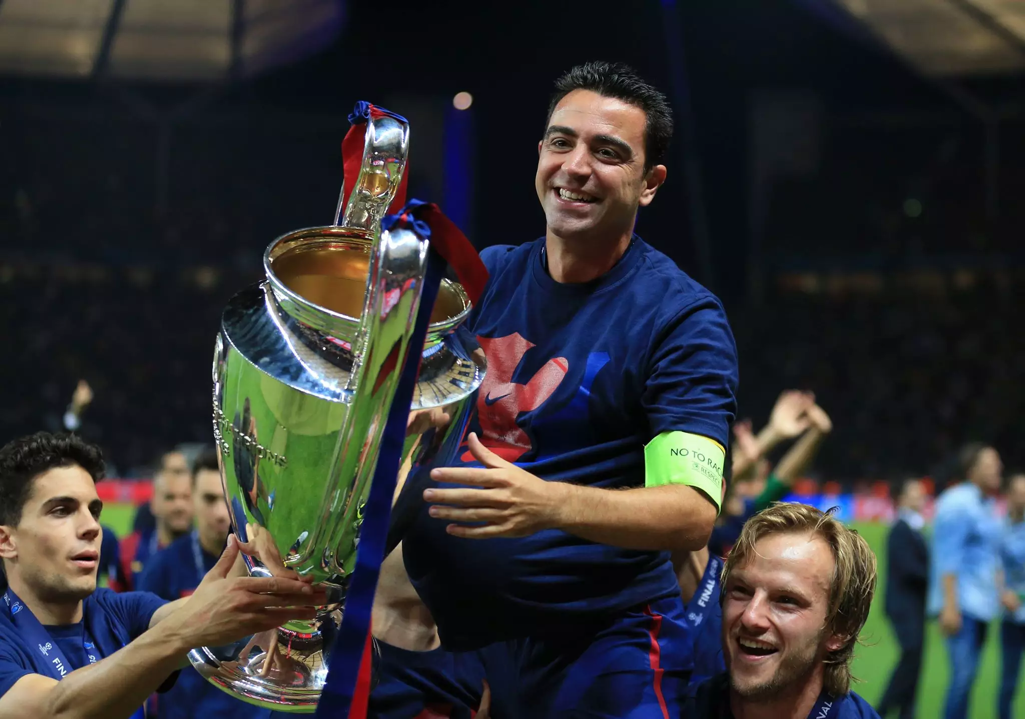 Xavi won the Champions League in 2015 but Barca haven't come close since. Image: PA Images