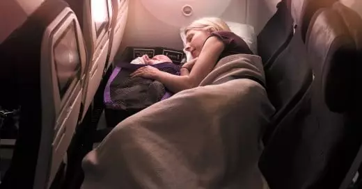 The optional add-on turns an entire economy-class row into a bed.