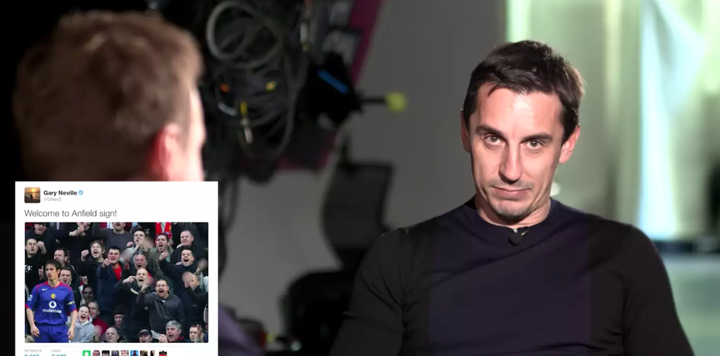 WATCH: Gary Neville Reacting To His Old Tweets Is Absolute Gold 