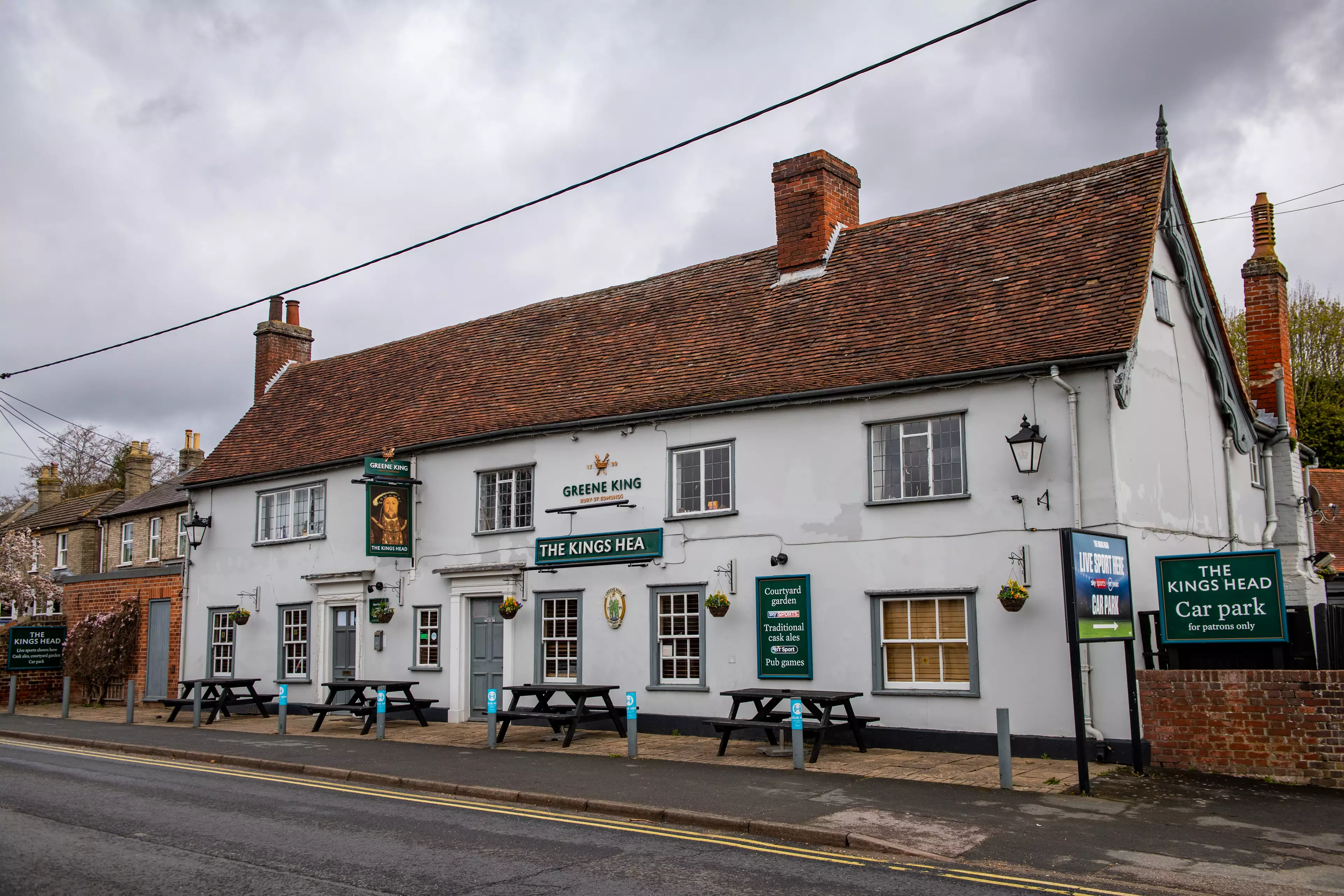 The incident happened at the Kings Head pub in Great Cornard, Suffolk.