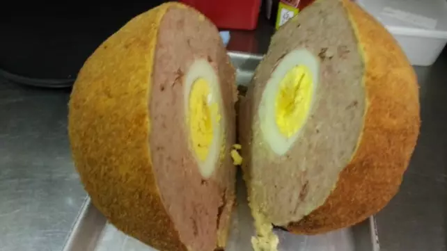 Man Who Created World's Biggest Scotch Egg Says Ordinary Sized Ones Aren't 'Substantial Meal' 