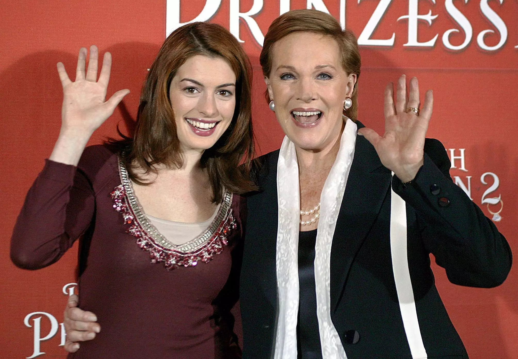Anne Hathaway pictured with Julie in 2004. (