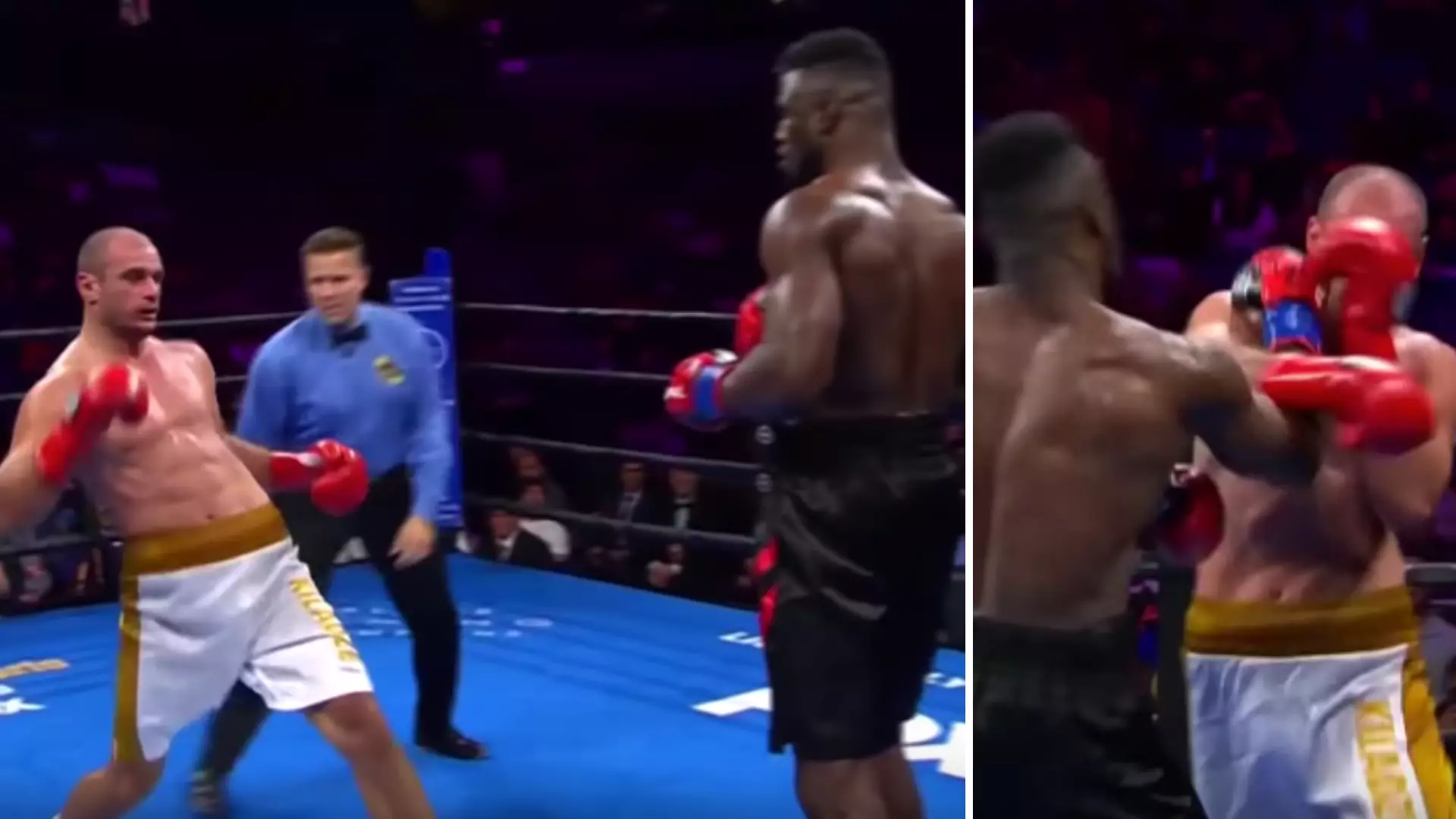 Staggering Heavyweight Boxer Stuns Nigerian Prospect After Dropping Him With A Powerful Shot