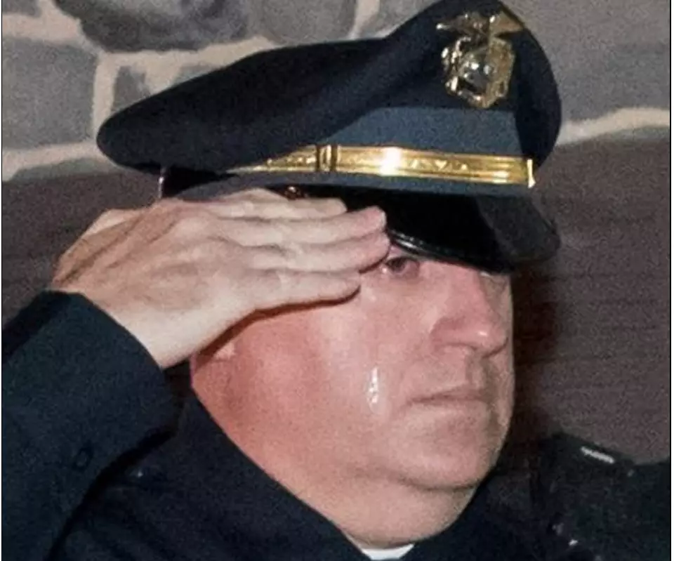 One officer was reduced to tears during Tazer's send off.