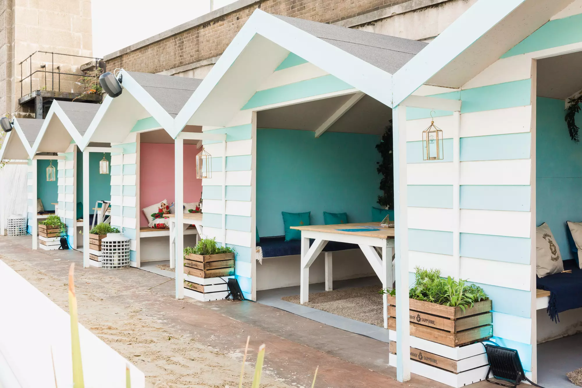 Hire a beach hut at the unusual venue from £30 for up to six guests (