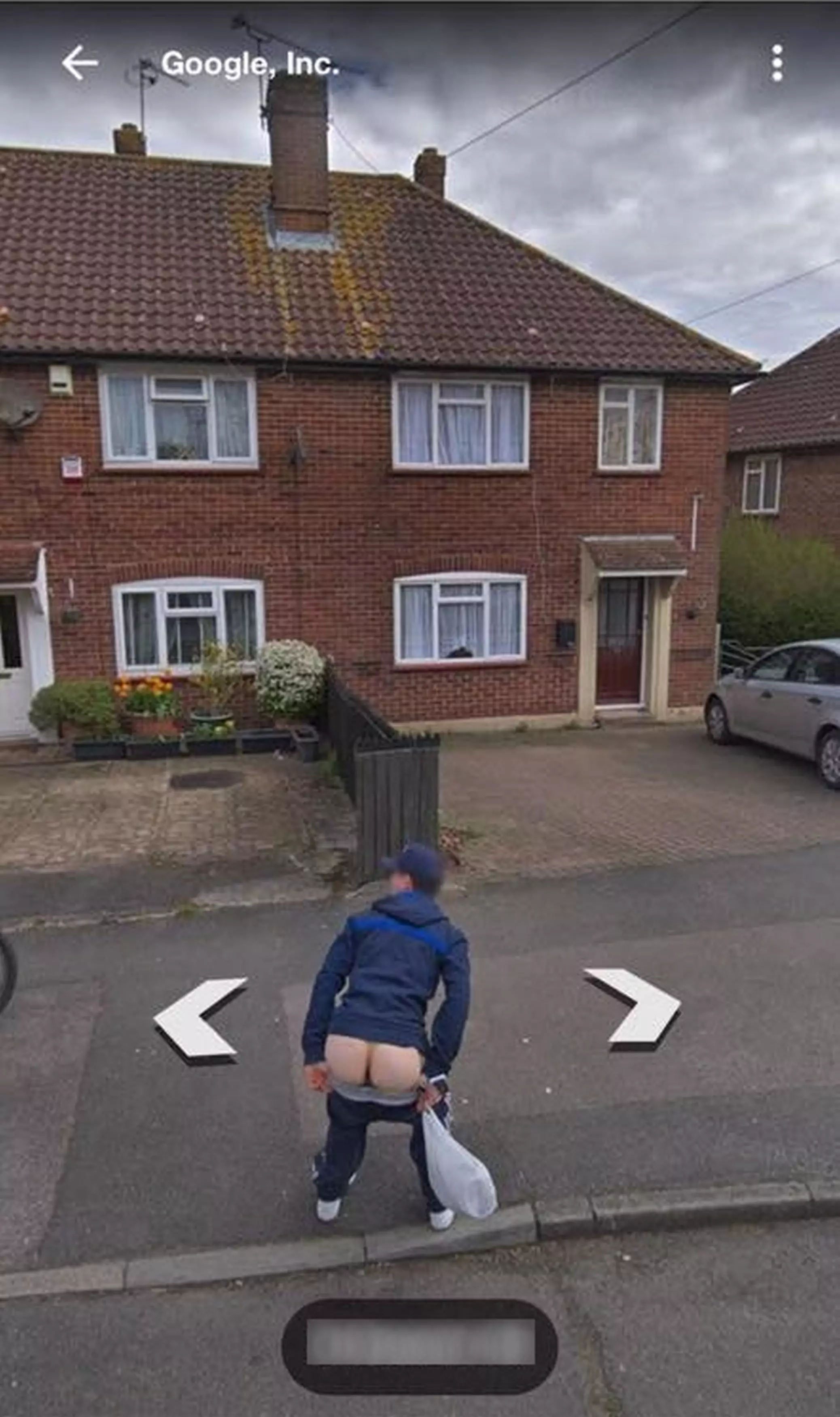 Toby Sullivan spotted the Google Street View car and pulled his kecks down.