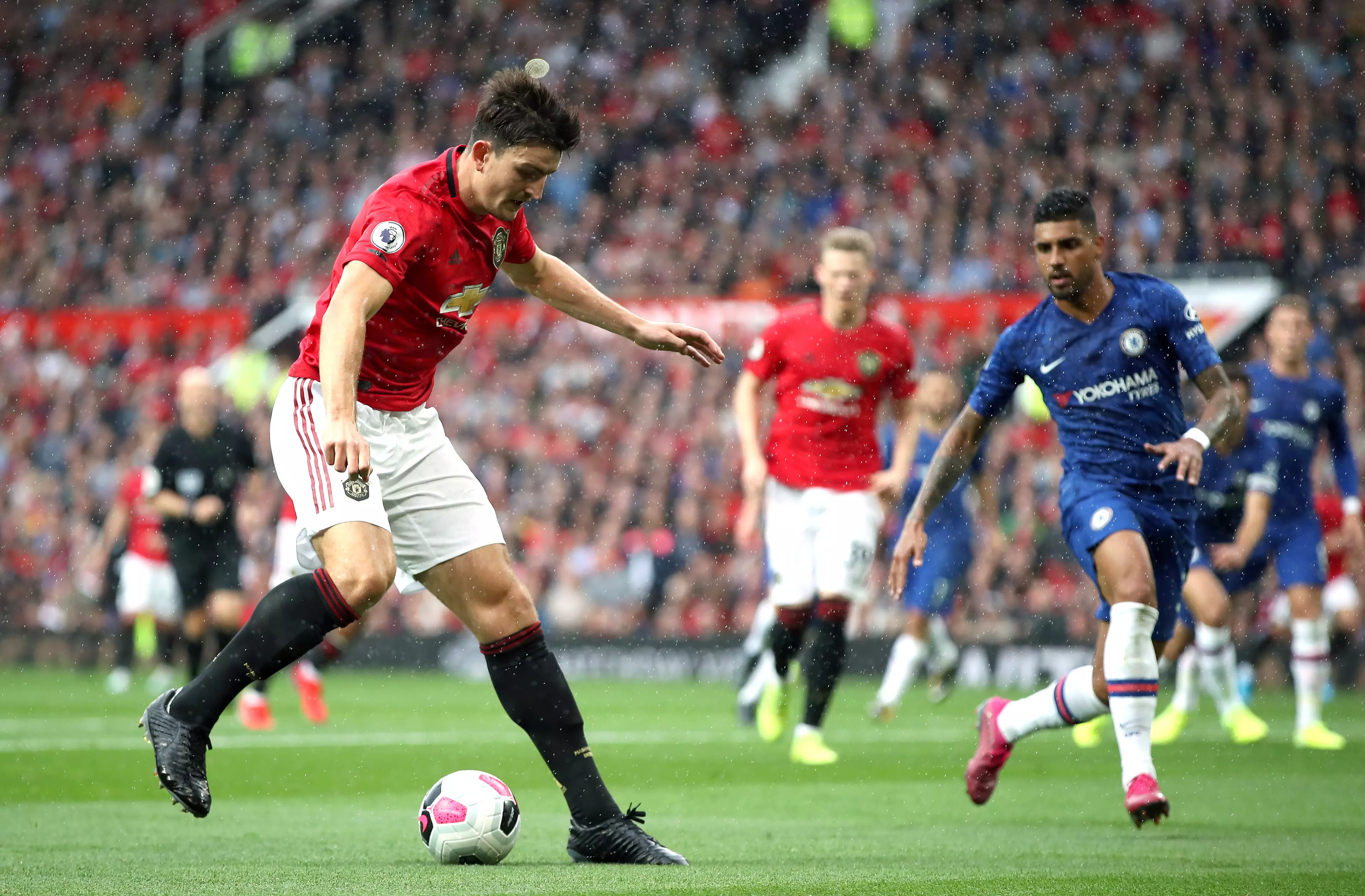 Harry Maguire was named man of the match on his Manchester United debut against Chelsea