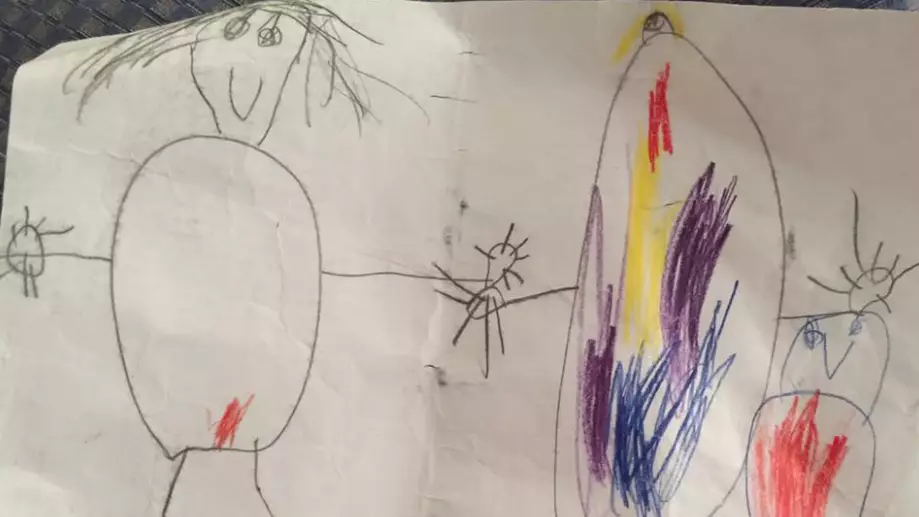 Mum Left Red-Faced After Son Draws Picture Of Her With One Interesting Detail 