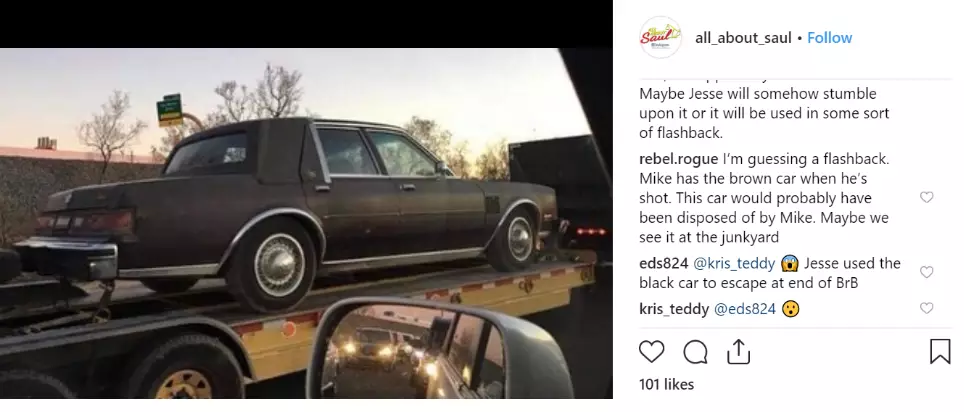 Pictures of what appears to be Mike's car have been shared online.