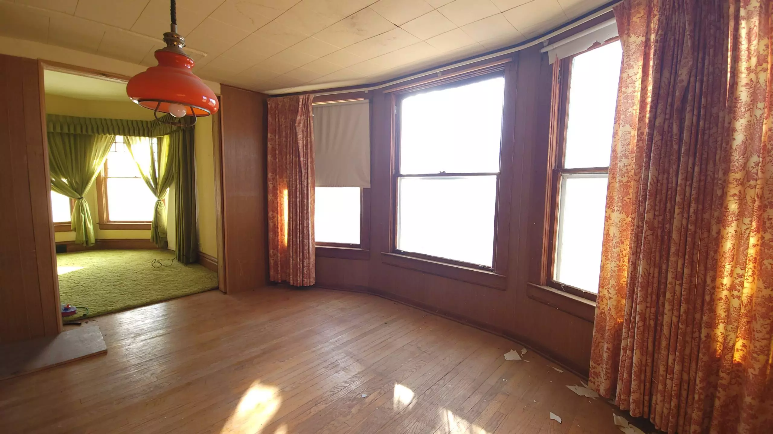 Interior of a three-bedroom historic house located in Lincoln, Kansas, which has been put on sale for free.
