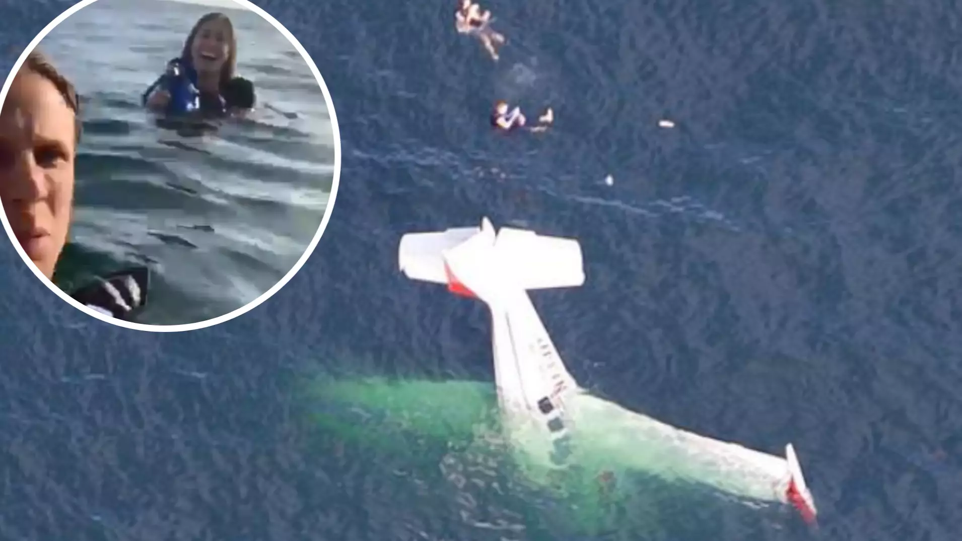 Footage Shows Plane Crash Into Sea And Survivors Laughing And Taking Selfies