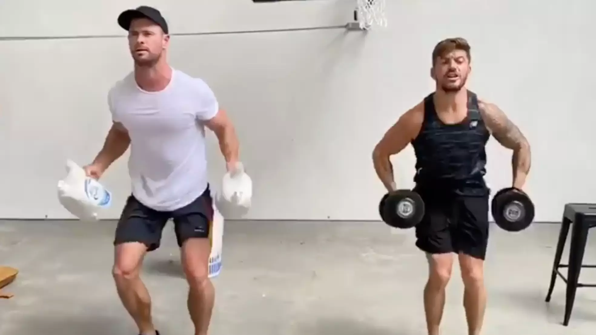Chris Hemsworth Shares Easy Home Workout With Items Found Around The House