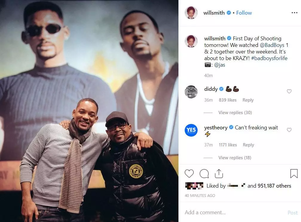 Will Smith announced that filming is about to commence for 'Bad Boys 3'. And, yes, that is P. Diddy commenting.