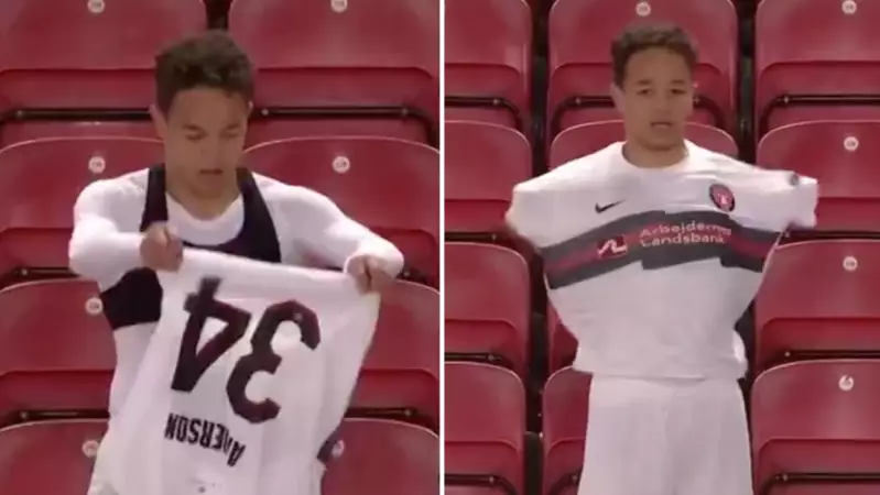 FC Midtjylland Player Mikael Anderson Has The Strangest Technique For Putting A Football Shirt On