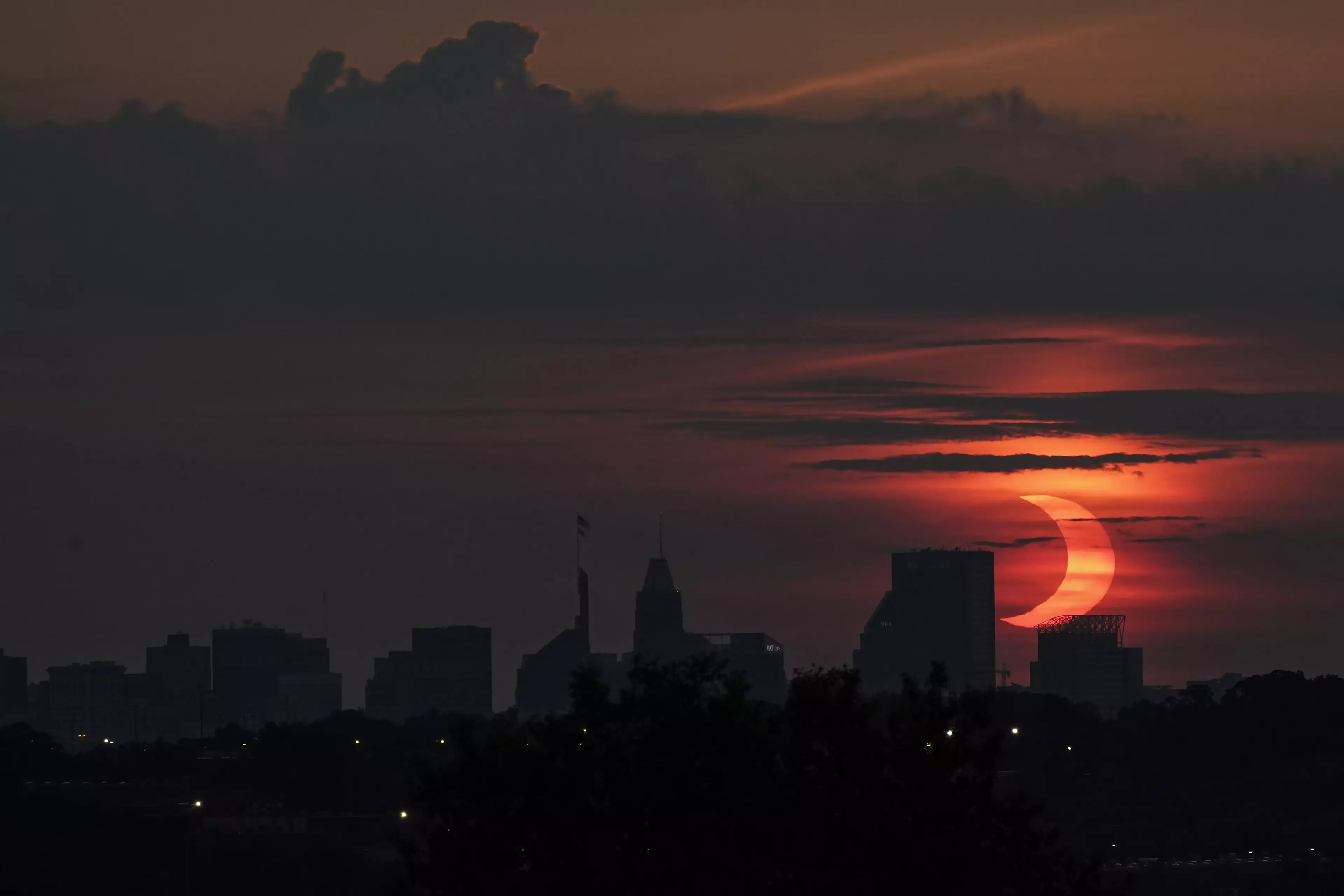 The eclipse photographed in Baltimore today.