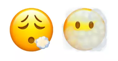 There's a smokey faced emoji and one that appears to be coughing (