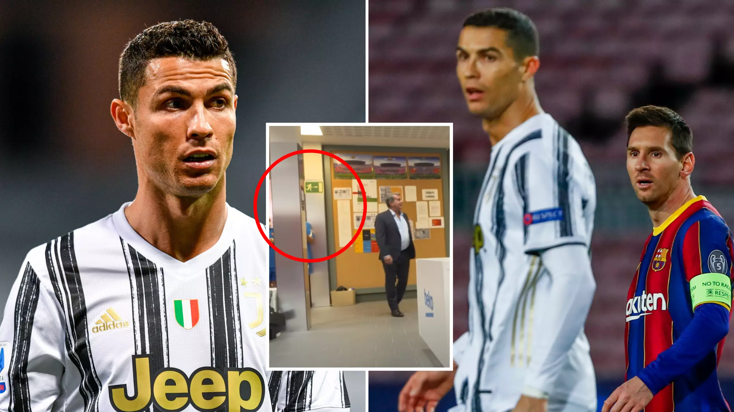 Fans Have Spotted An Interesting Cristiano Ronaldo Headline Pinned Up In Barcelona's Dressing Room