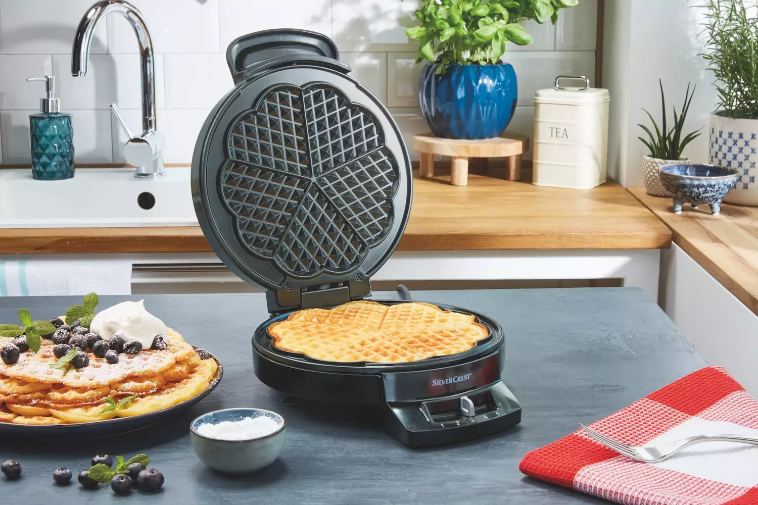 The waffle maker is £11.99 and available in store at Lidl (