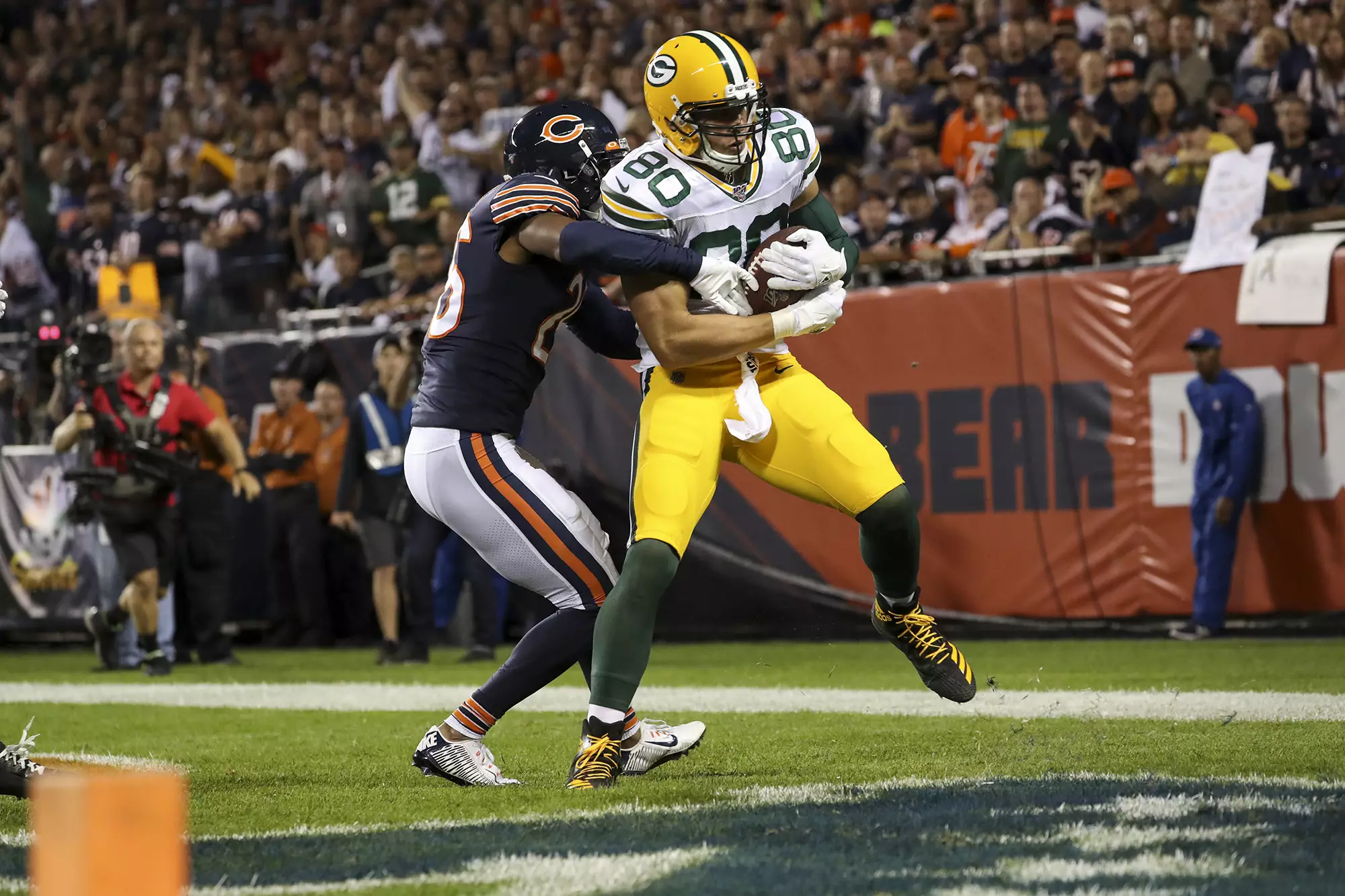 Jimmy Graham scored the only touchdown of the night in Green Bay's win at Soldier Field