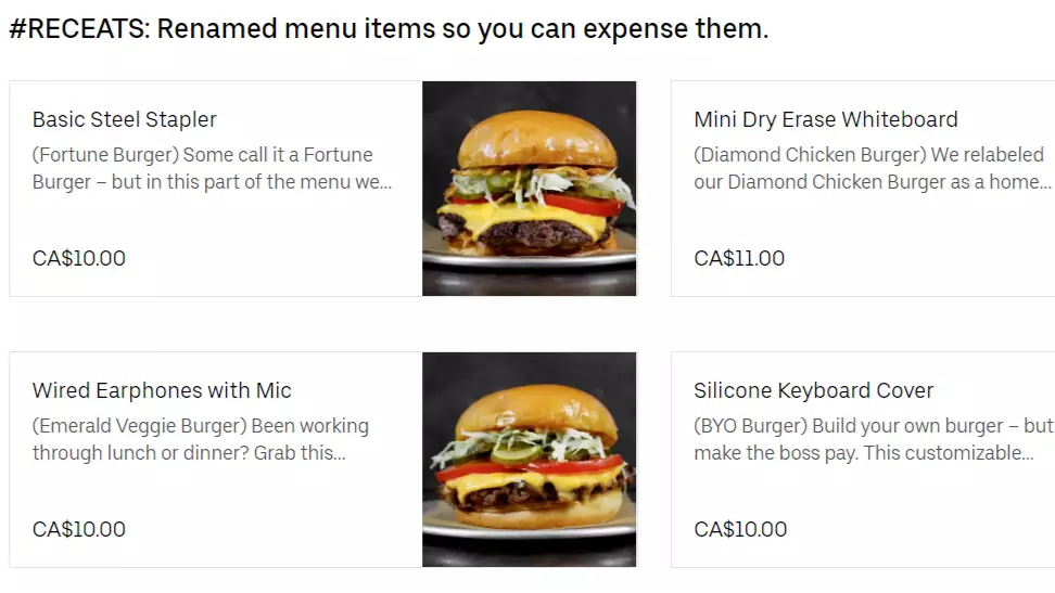 ​Burger Restaurant Renames Menu So You Can Expense Items