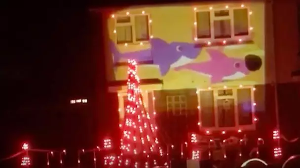 Man Creates Impressive 'Baby Shark' Christmas Lights Sequence 