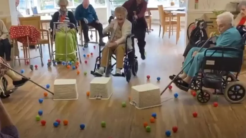 Quarantined Pensioners Laugh As They Play Real Life Hungry Hungry Hippos 